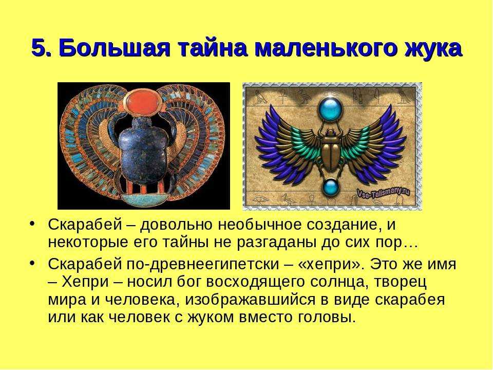 Священный жук скарабей - значение талисмана из древнего египта