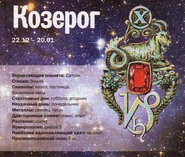 Знак зодиака козерог
