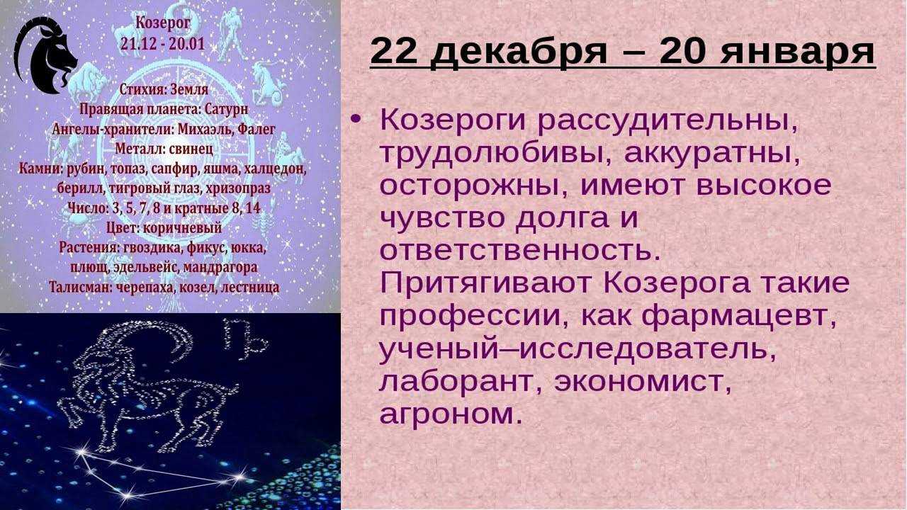 Знак зодиака козерог, характеристика и совместимость