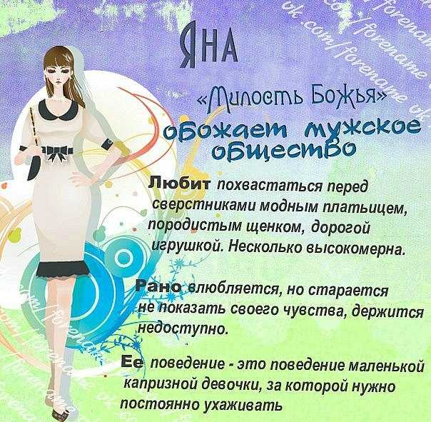 Происхождение, характеристика и значение имени яна